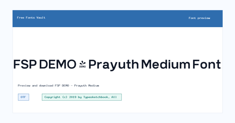 FSP DEMO – Prayuth Medium font preview