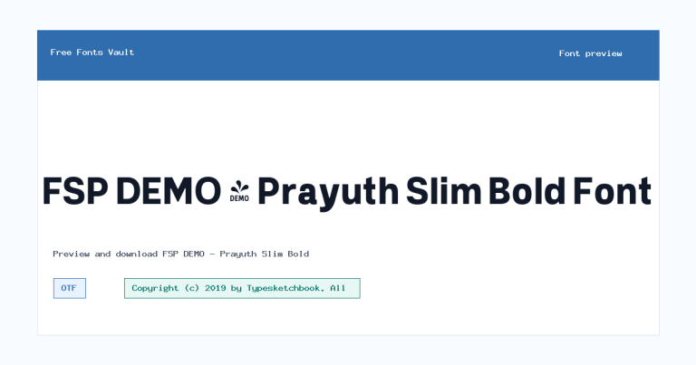 FSP DEMO – Prayuth Slim Bold font preview