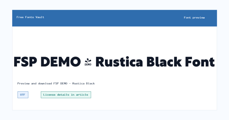 FSP DEMO – Rustica Black font preview