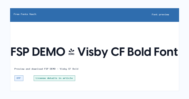 FSP DEMO – Visby CF Bold font preview