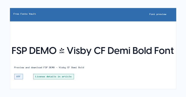 FSP DEMO – Visby CF Demi Bold font preview