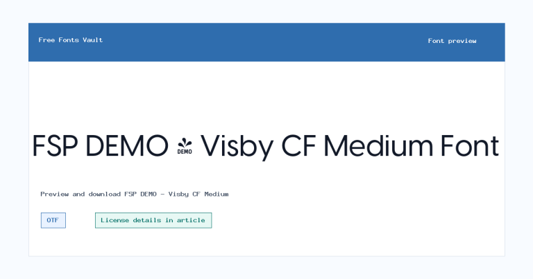 FSP DEMO – Visby CF Medium font preview
