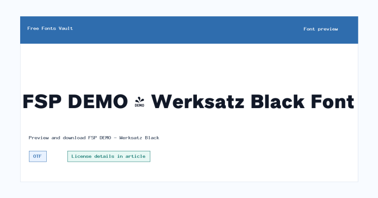 FSP DEMO – Werksatz Black font preview