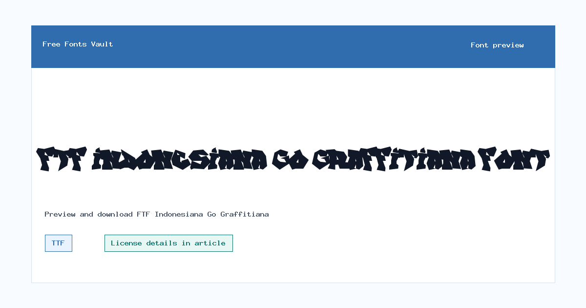 FTF Indonesiana Go Graffitiana font preview showing the family name