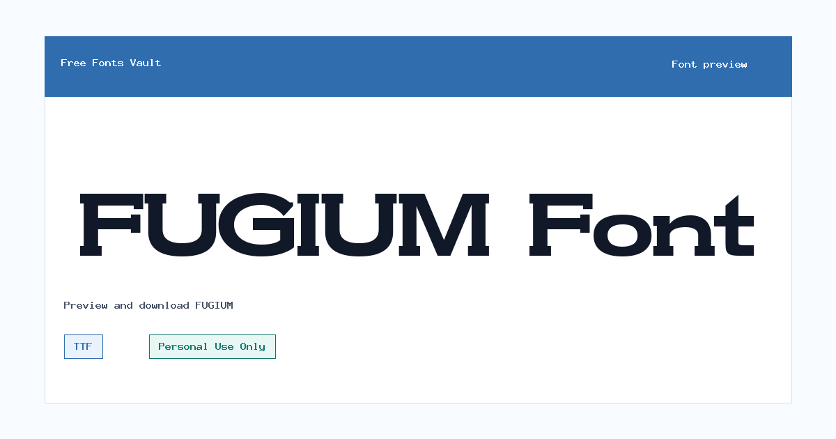 FUGIUM font preview showing the family name