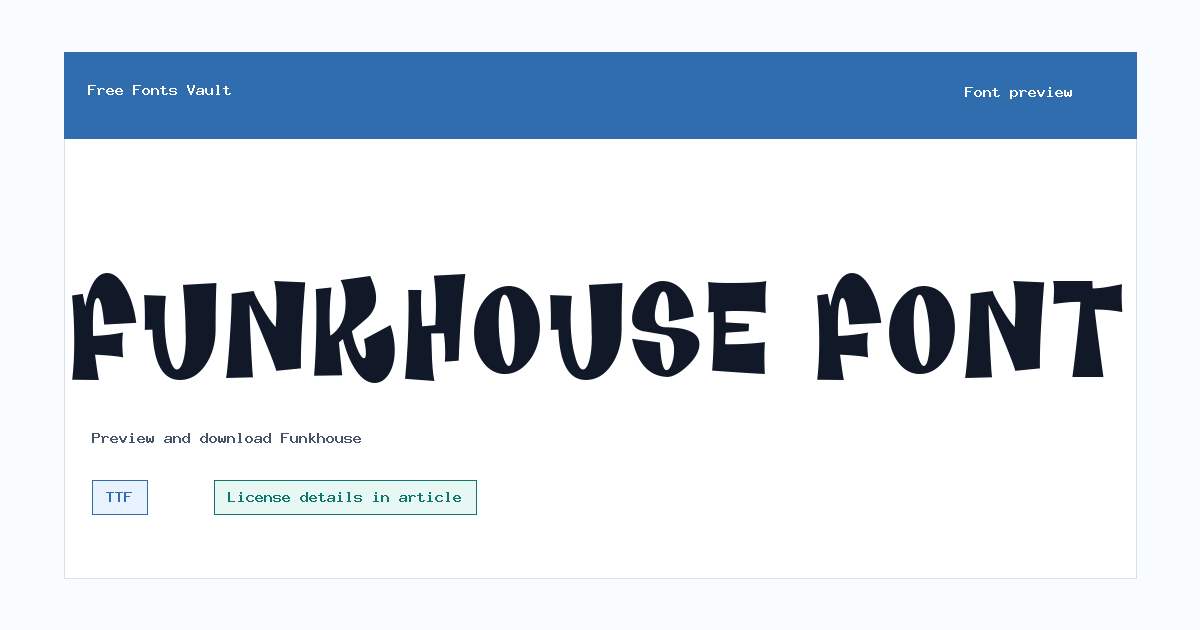 Funkhouse font preview showing the family name