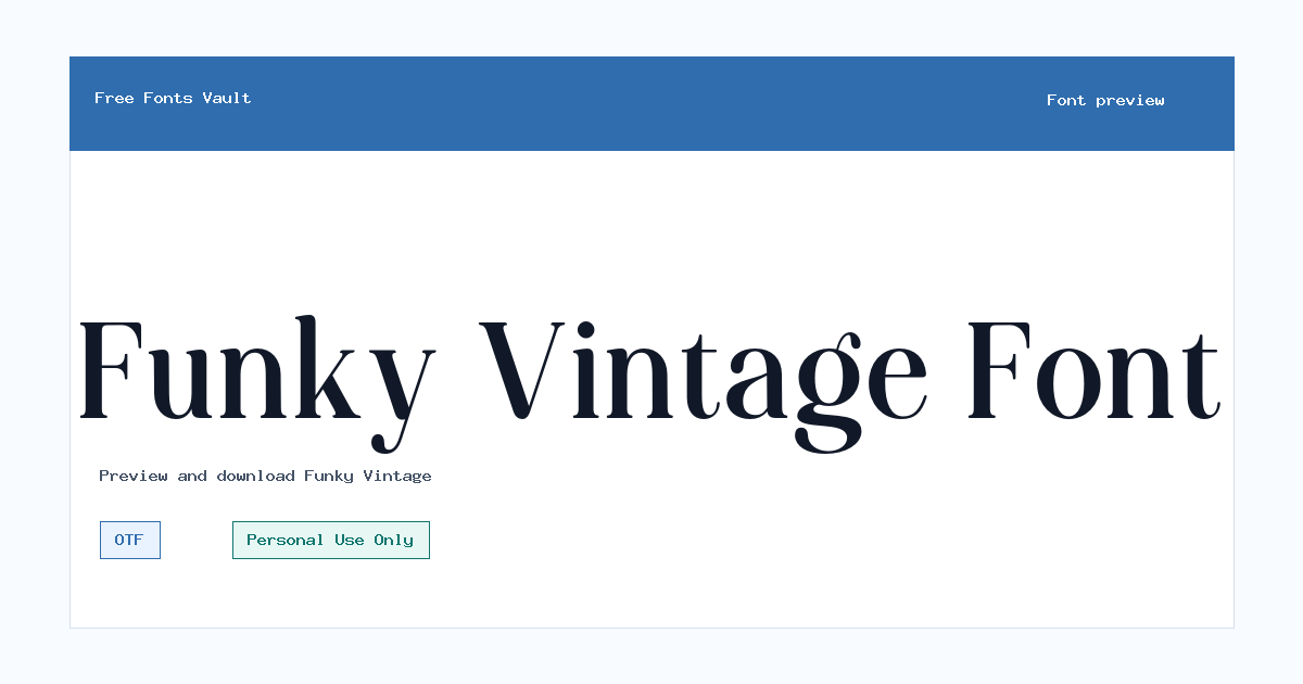 Funky Vintage font preview showing the family name