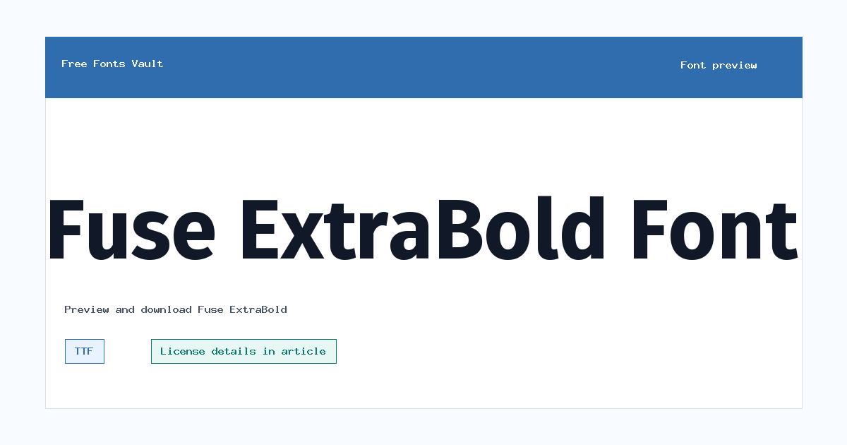 Fuse ExtraBold font preview showing the family name