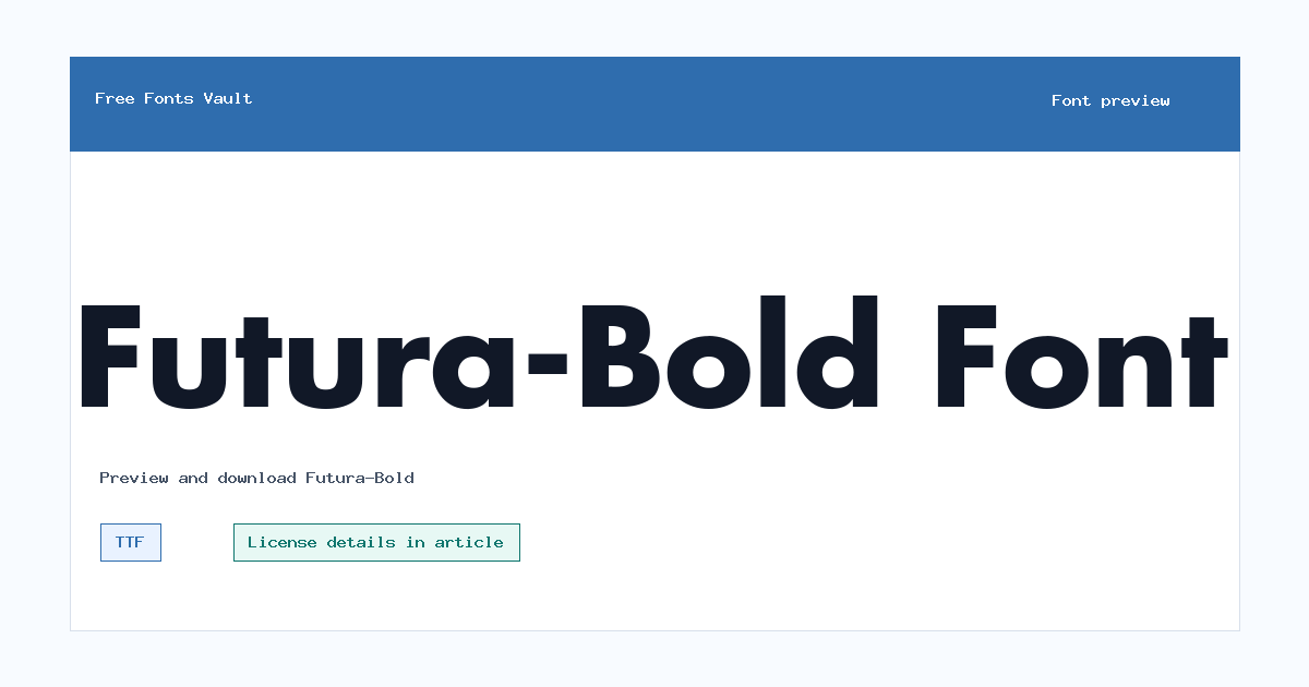 Futura-Bold font preview showing the family name
