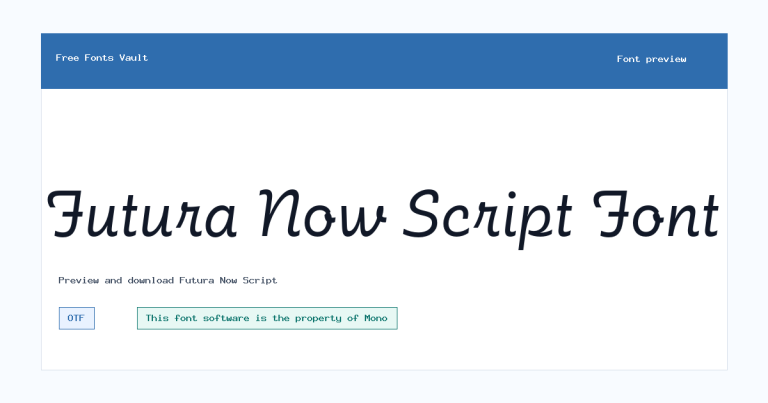 Futura Now Script font preview