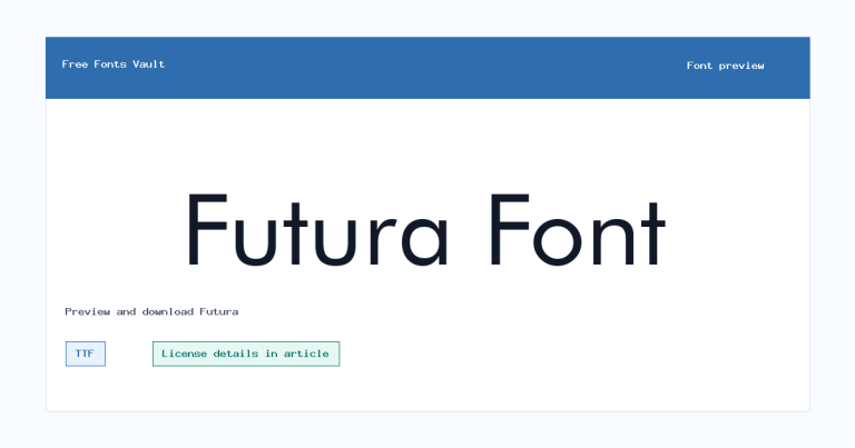 Futura font preview