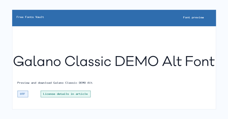 Galano Classic DEMO Alt font preview