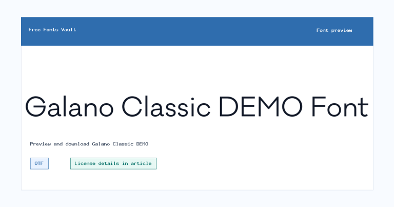 Galano Classic DEMO font preview
