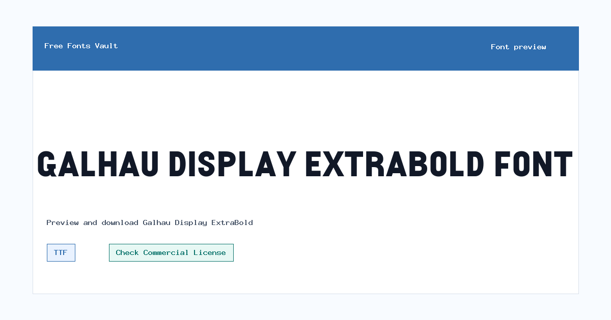 Galhau Display ExtraBold font preview showing the family name