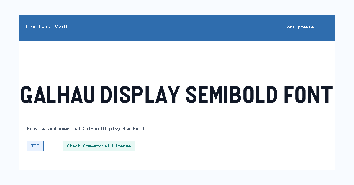 Galhau Display SemiBold font preview showing the family name