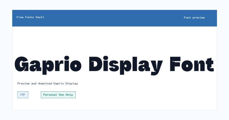 Gaprio Display font preview