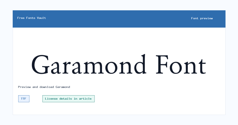 Garamond font preview