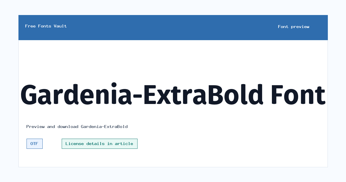 Gardenia-ExtraBold font preview showing the family name