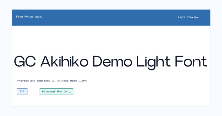 GC Akihiko Demo Light font preview