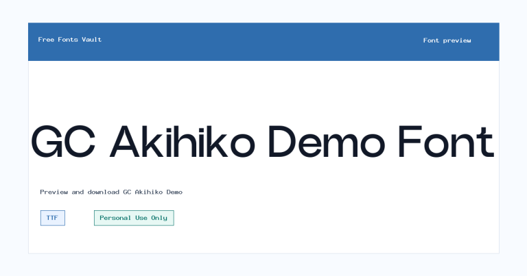 GC Akihiko Demo font preview