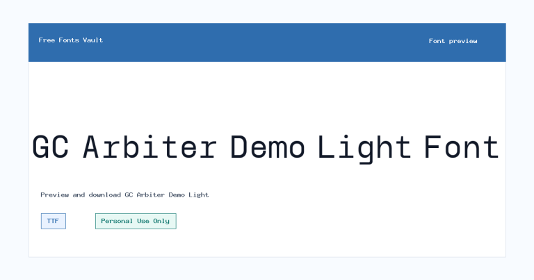 GC Arbiter Demo Light font preview