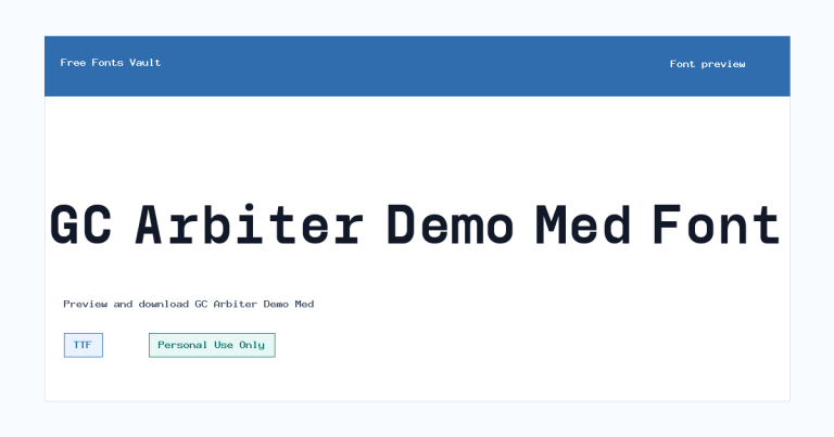GC Arbiter Demo Med font preview