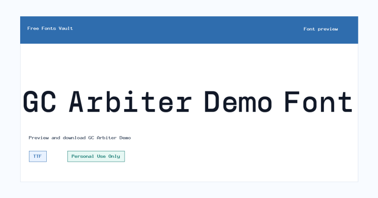 GC Arbiter Demo font preview