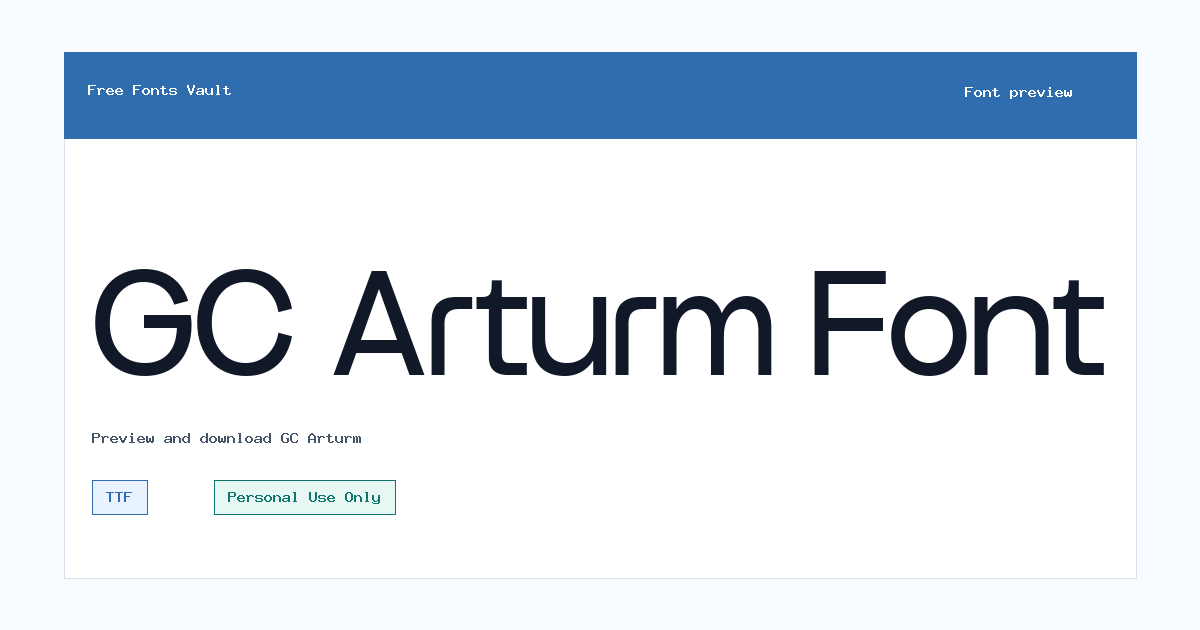 GC Arturm font preview showing the family name