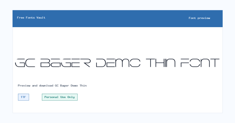 GC Bager Demo Thin font preview