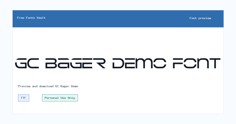GC Bager Demo font preview