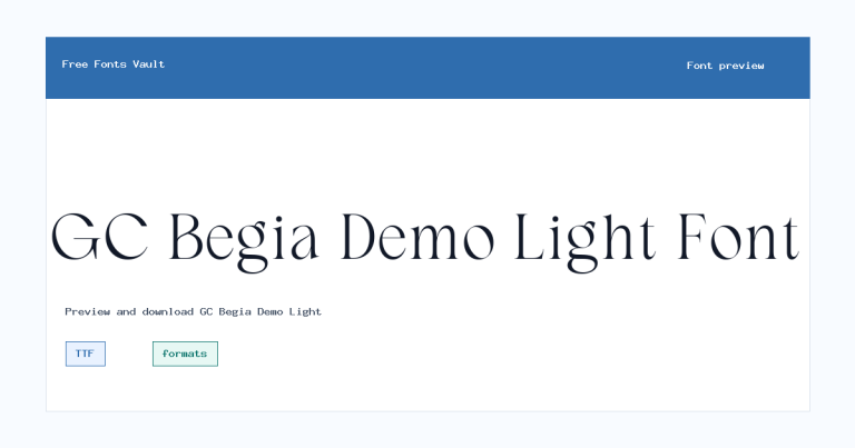GC Begia Demo Light font preview
