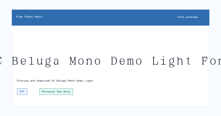 GC Beluga Mono Demo Light font preview