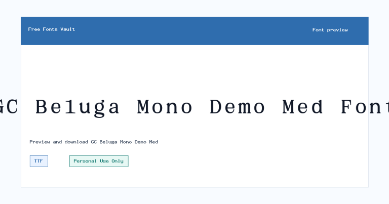 GC Beluga Mono Demo Med font preview