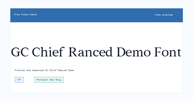GC Chief Ranced Demo font preview