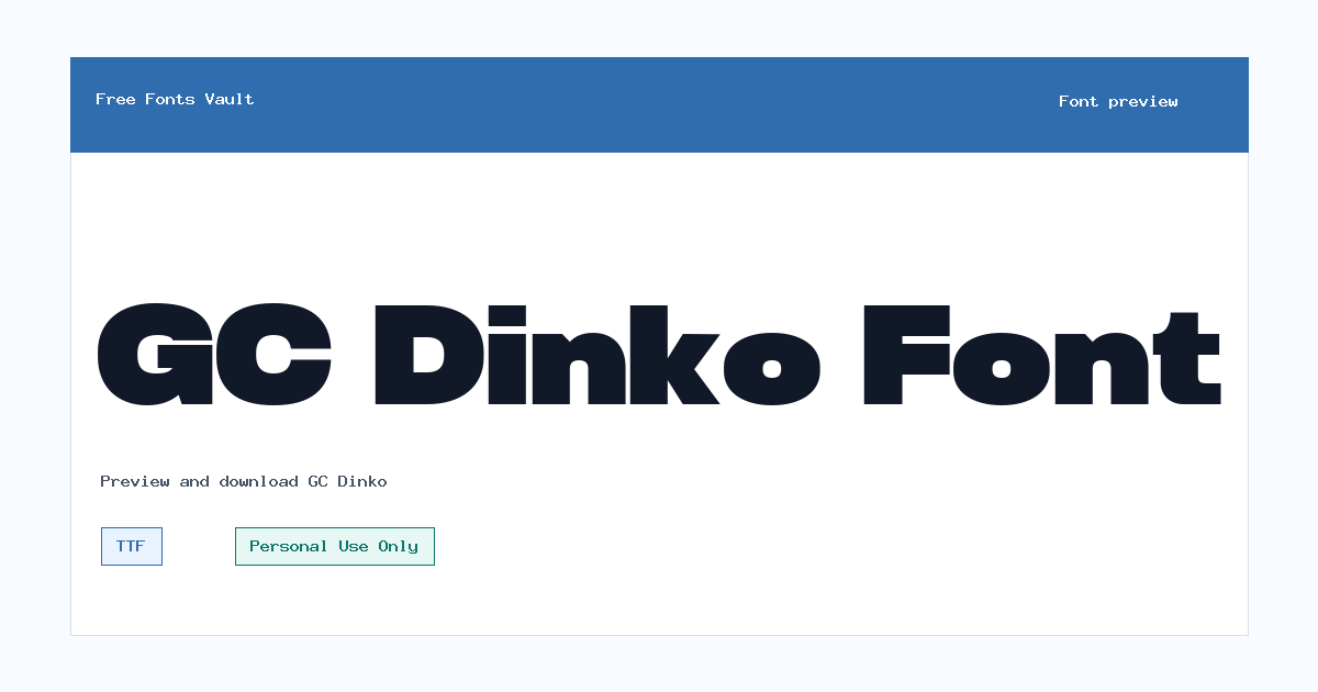 GC Dinko font preview showing the family name