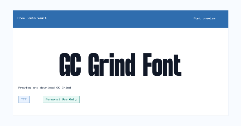 GC Grind font preview