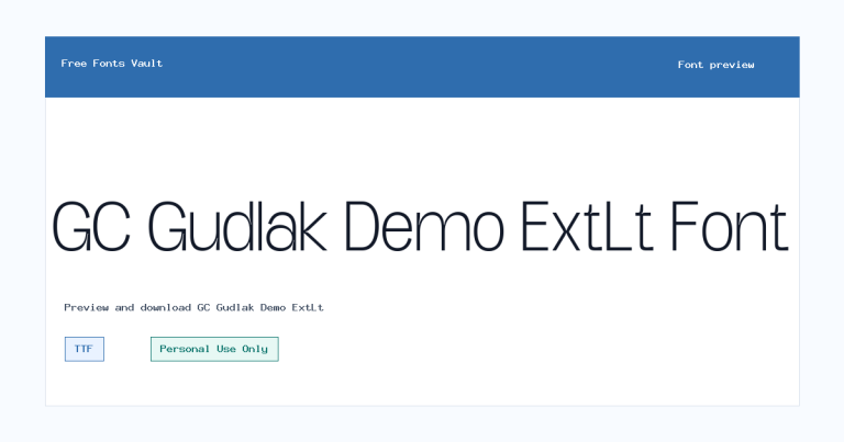 GC Gudlak Demo ExtLt font preview