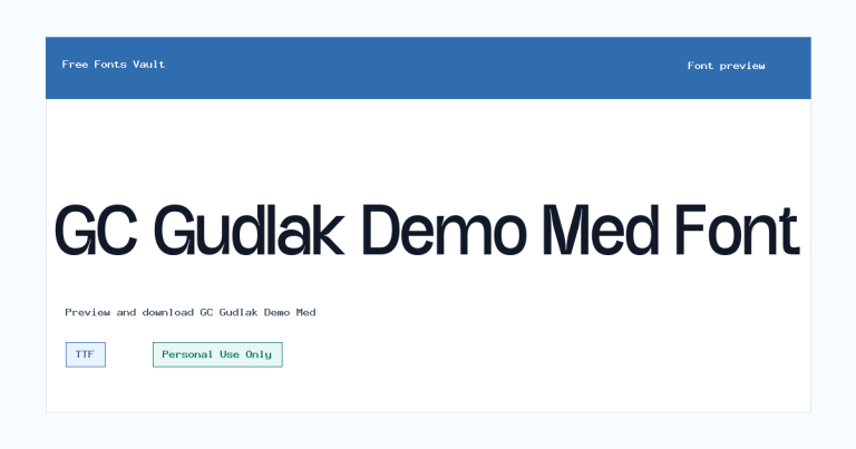 GC Gudlak Demo Med font preview