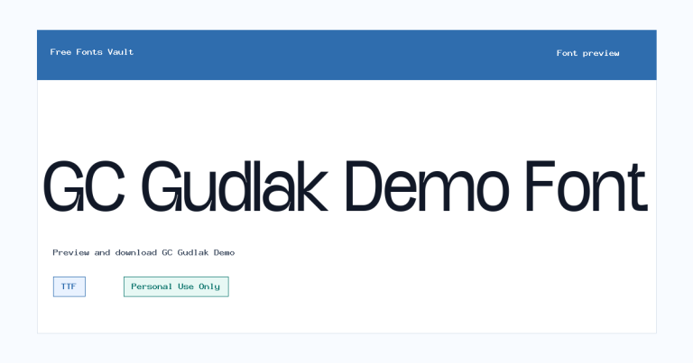 GC Gudlak Demo font preview