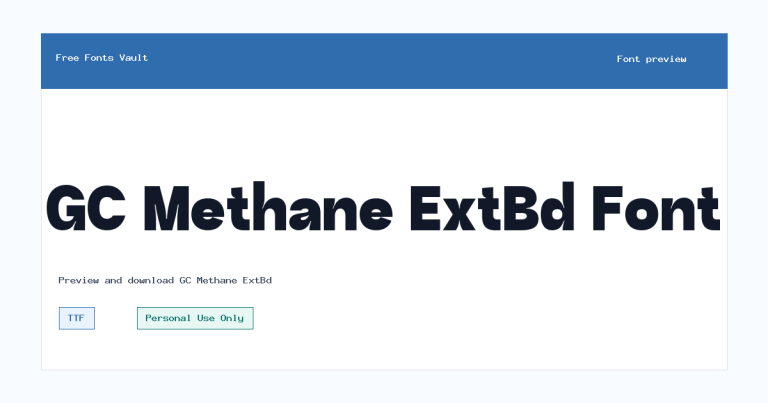 GC Methane ExtBd font preview