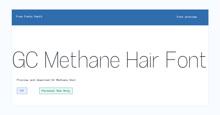 GC Methane Hair font preview