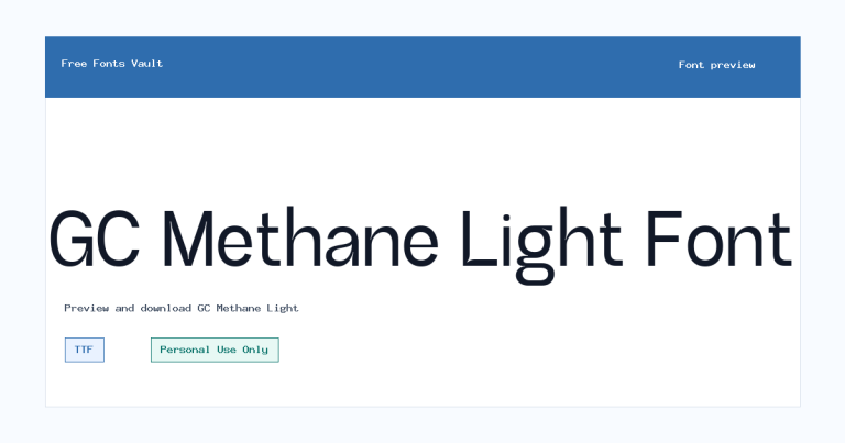 GC Methane Light font preview