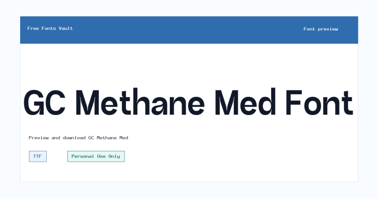 GC Methane Med font preview