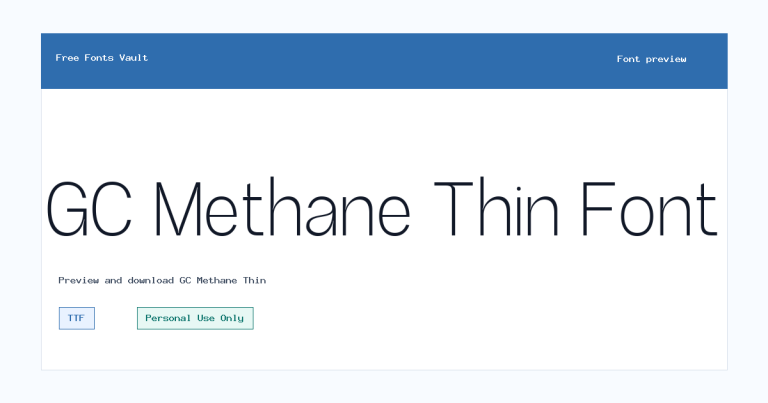 GC Methane Thin font preview