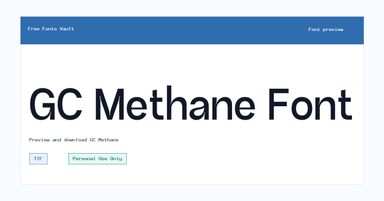 GC Methane font preview