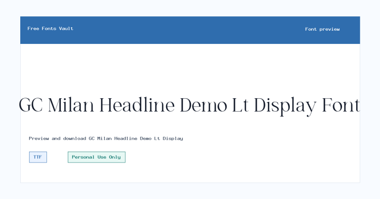 GC Milan Headline Demo Lt Display font preview