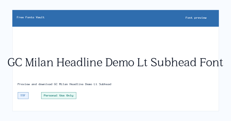 GC Milan Headline Demo Lt Subhead font preview
