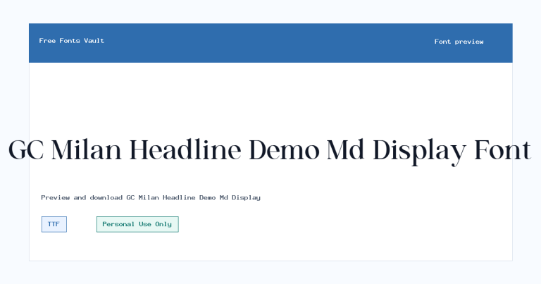 GC Milan Headline Demo Md Display font preview