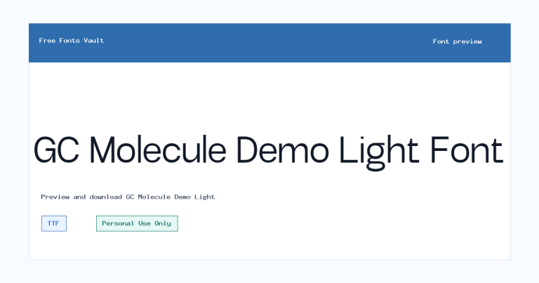 GC Molecule Demo Light font preview