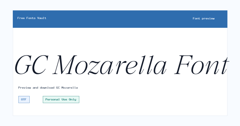 GC Mozarella font preview